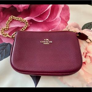 Coach Wristlet purple with gold hardware EUC